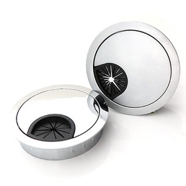 4-Piece 60mm Desk Cable Grommets, Computer Desk Metal Cable Hole, Round Cable Hole Cover for Desktop Cable Organizer(Bronze)