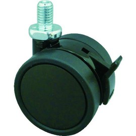 Trusco TDES50-M8 Screw-in Dual Wheel Caster, Elastomer Wheels, Free Stopper, φ2.0 inches (50 mm), M8