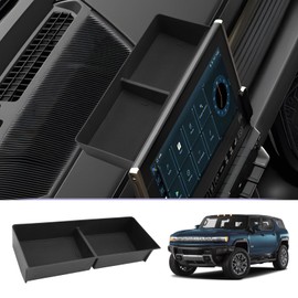LUWU Dashboard Center Console Organizer Compatible with 2022 2023 2024 2025 2026 GMC Hummer EV Accessories 2025 2026 Hummer EV Center Console Organizer Armrest Organizer Insert Tray (Black)