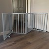 Modern 72 inch Freestanding 4-Panel Folding Wood Pet Gate -