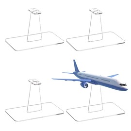 AHANDMAKER Pack of 4 Acrylic Display Stands for Model Airplanes, Universal Aeroplane Model, Aeroplane Stand, Removable Display Holder, Display Box for Airplanes, 3.15 x 5.12 x 3.15 Inches