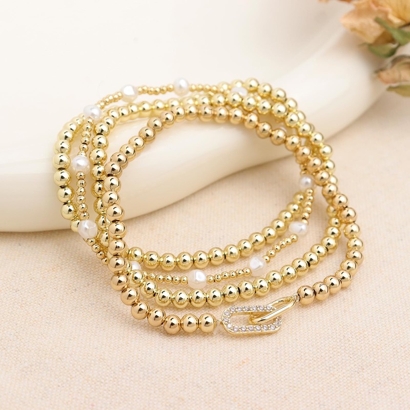 Tyebiva Gold Bracelets Stack Set for Women, Summer Trendy 4Pcs