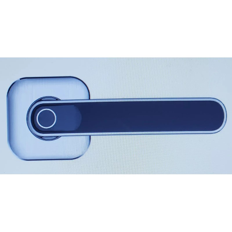 DEFIANT Satin Nickel Door Lever with Biometric Fingerprint Deadbolt. LH01-SN