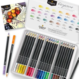 Castle Art Supplies 24 Cezanne Inspired Coloured Pencils Set for Adults Artists | Ideal Sketching Colouring Drawing quality smooth cores | Superior blending layering performance achieving results