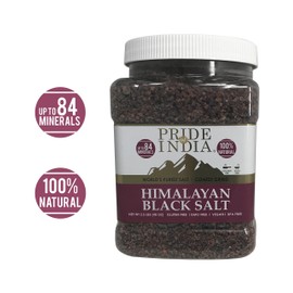Pride Of India - Himalayan Black Rock Salt - Coarse Grind, 2.2 Pound (1 KG) - Kala Namak - Contains 84+ Minerals - Perfect for Cooking, Tofu Scrambles, Grinder Use, Kitchen, Restaurant & Bath Salt