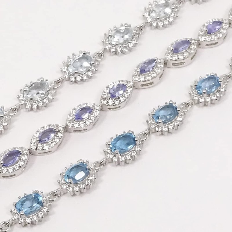 [You and Me Jewelry Box] SV Bracelet, Tanzanite, Blue Topaz,