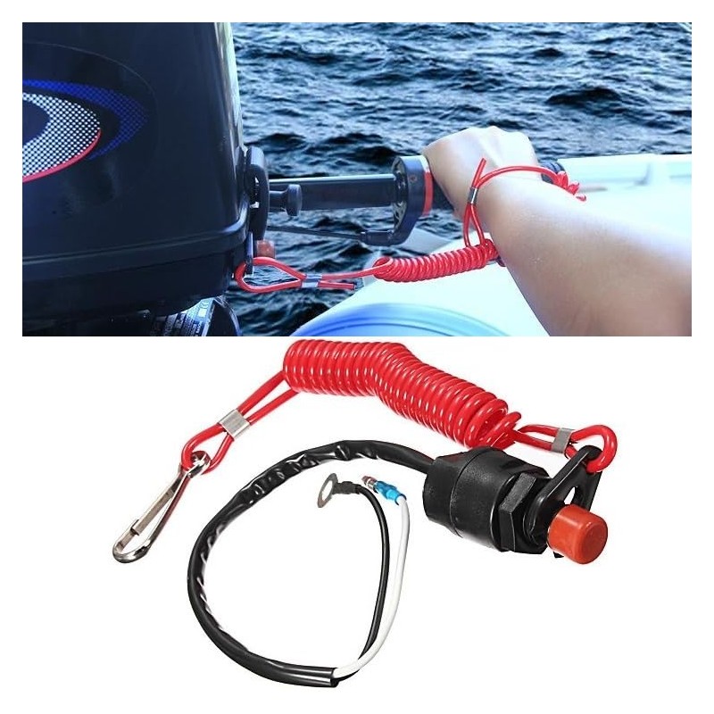 Aofan Universal Engine Kill Switch 12V DC with Tether Lanyard