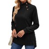 Akiooue Women's Jumpers, Long Sleeve Tops Turtleneck Button Lovely Stretchy