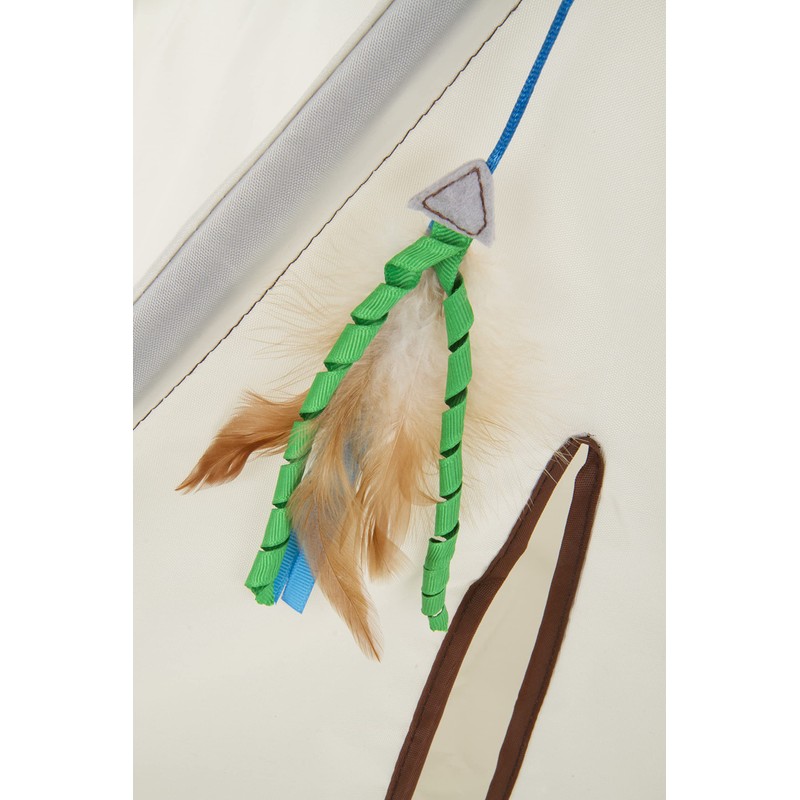 SmartyKat Kitty Camp Crinkle Cat Tent Hideaway with Feather Toy