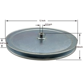 Saelno AB1200-1/2 Single Groove Web Sheaves,12" OD 1/2 inch bore v Belt Pulley,Motor Pulley Carbon Steel for A B 5L 4L V-Belts