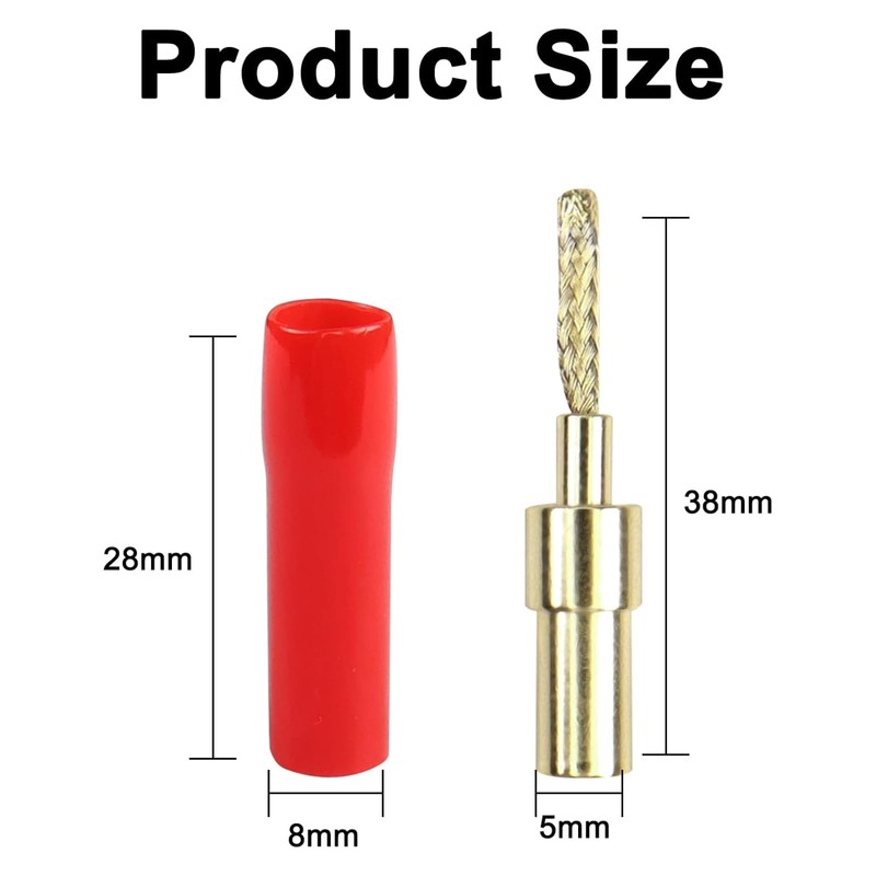MZOYOURO Banana Plug Pin Screw 12pcs 2mm Gold Plated Audio
