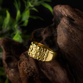 gold pinky ring for men gold nugget ring gold mens ring mens gold rings 14k nugget ring nugget rings for men hip hop jewelry 80s hip hop (10)