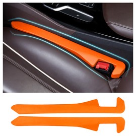 Junecarp Car Seat Gap Filler 2 Pack,Flexible Car Gap Filler Organizer to Stop Items from Dropping,Essential Interior Car Accessories Seat Gap Plug Perfectly Fits Car Gap (Orange)