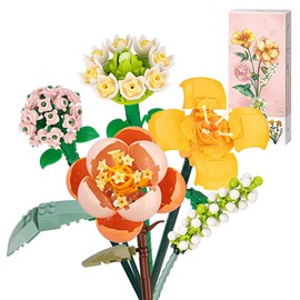 Flower Bouquet Kit Sets, Unique Gift for Adults/Teenagers, DIY Building Blocks for Home Decoration (456 Pieces)
