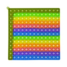 Sorave Push-Pop Calculation, Multiplication, Dividing, Double-Sided, 12 x 12 Squeeze Toy (Green Colorful)