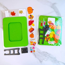 Winlyn 24 Sets Fall Craft Kits DIY Fall Thanksgiving Picture Frame Decorations Art Sets Pumpkin Owl Turkey Smile Face Autumn Leaf Foam Stickers Arts and Crafts for Kids Party Classroom Activities