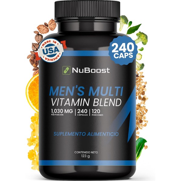 Nuboost Multivitaminico Hombre con Vitamina A, C, E, D3, K,