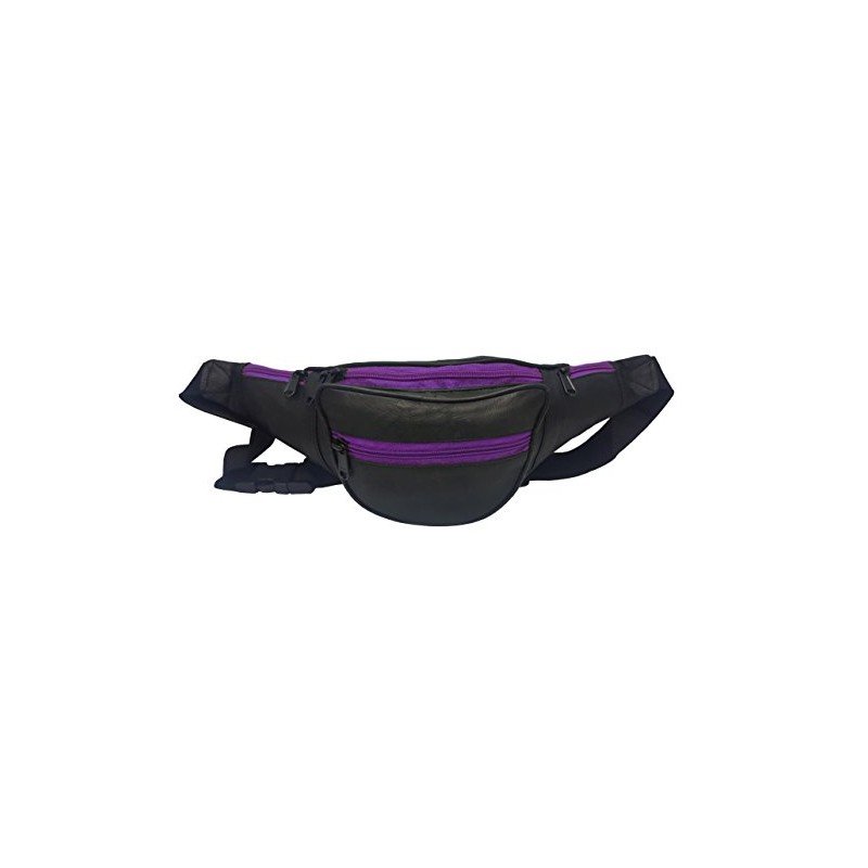 Real Genuine Soft Leather Waist Bum Bag with 5 compartments