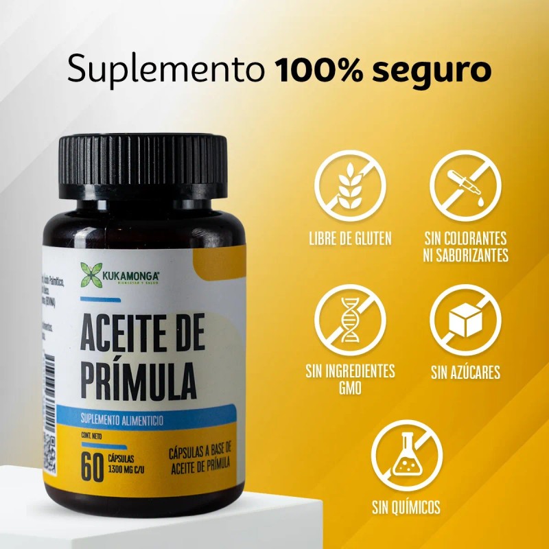 Aceite De Prmula Natural Piel Y Hormonas 60 Caps Sin