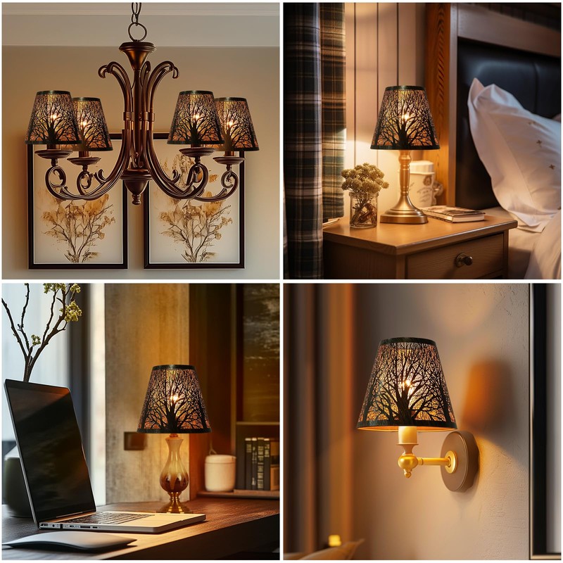 Small Lamp Shades Set of 2 Clip On Bulb, Barrel
