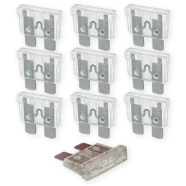 Tecside 25A Car Fuses | 12V 24V 32V | Pack of 10 | Plug Fuses for Power Theft & Fuse Holder | 19 mm Blade Fuses for Car, Boat, Motorcycle, RV & Scooter | Replacement Fuses