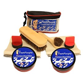 FeetPeople Ultimate Leather Care Kit with Travel Bag, Red