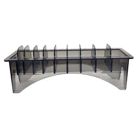 Rectangular Clipper Guard Holder, Plastic Blade Organizer for 10 Blades Rectangular Plastic Guide Comb Storage Box Clipper Comb Holder Case (Black)