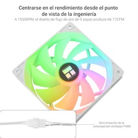 Thermalright TL-C12CW-S X5 CPU Air Fan 120mm ARGB Case Cooler Fan, PWM Silent Computer Fan con Rodamiento S-FDB, hasta 1550RPM Velocidad Ventilador de