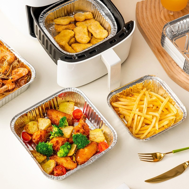 YOUNTHYE 20PCS 9x9 Aluminum Foil Pans Thin Disposable Foil Pans
