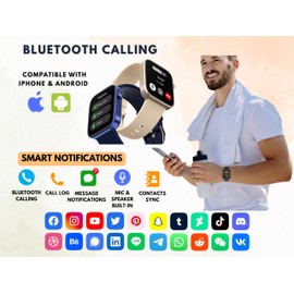 Smartwatch for Men & Women with Voice Calling – 1.9" HD Display, Bluetooth Fitness Tracker, Health & Sleep Monitor, Fast Charging, IP68 Waterproof, Compatible with Android & iOS (Black)