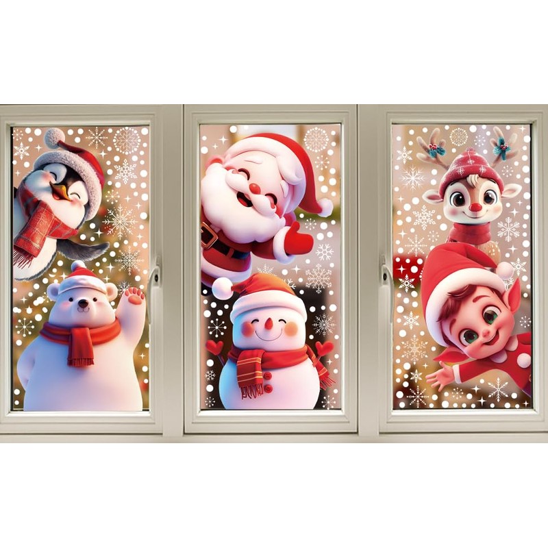 DERAYEE Christmas Window Decoration, Large Window Decoration, Snowflakes Window Decoration