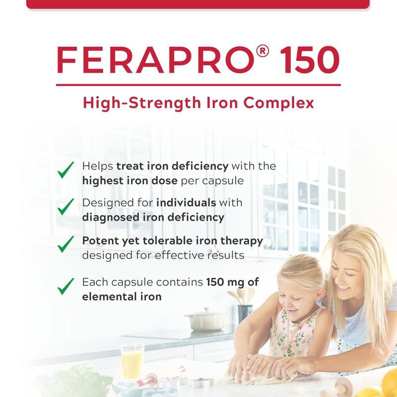 FERAPRO FERAPRO? 150MG 100 CAPS | Vegan Iron Supplement |