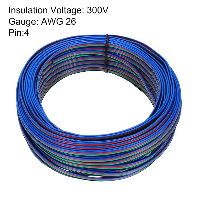 sourcing map 26 Gauge 4 Conductor Electrical Wire Tinned Copper