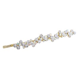 [ヴxante-nu] vingtaine Wave Motif Long Hairpin Pearl Rhinestone Hair Accessories, H – 703  - clear