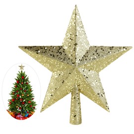 TOYANDONA Blush Decor Star Tree Topper for Xmas Tree Star Christmas Tree Topper Tree Topper for Christmas Star Decor Christmass Tree Top Hat Shatterproof Star Tree Topper 3d Mini Gold Powder