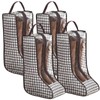 4 Pcs Boot Bags with Handles for Cowboy Boots Houndstooth