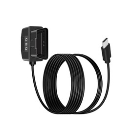 YANBORONSN OBD Power Cable for Dash Camera, OBD2 to Type C Adapter Hardwire Charger Cable with Switch Button 24 Hours Surveillance and Acc 2 Mode 12-24 V to 5V/3A 11.5FT(STCR)