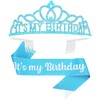 Queenship Birtthday Tiara Crown with Sash for Women Birthday Party