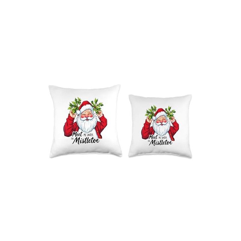 Meet Me Under The Mistletoe Christmas Throw Pillow