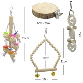Barleycorn Bird Toys, Bird Toys, Parrot Swings, Bird Goods, Bird Playground, Hanging Toy, Budgie Toy, Chewing Toy, Raw Wood (Set of 8)