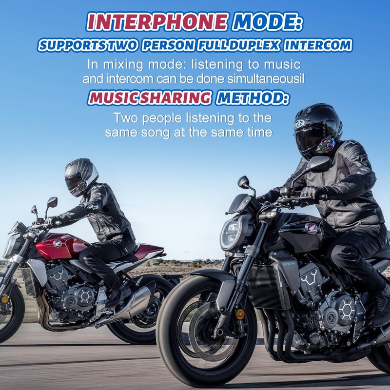 JZAQ Motorcycle Helmet Bluetooth Headset Bluetooth Helmet Speakers & Intercom