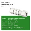 TAISHER 1PCS 304 Stainless Steel Thru-Bulk Bulkhead Compression Tube Pipe