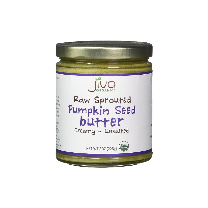 Jiva Organics RAW SPROUTED Organic Pumpkin Seed Butter 8-Ounce Jar
