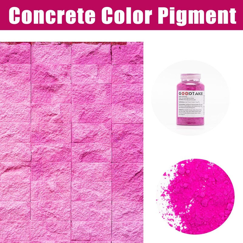 GOODTAKE Concrete Pigment, Rose Red Iron Oxide Pigment Powder, Concrete