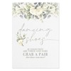 Dancing Shoes Wedding Flip Flop Table Sign with Green Flowers