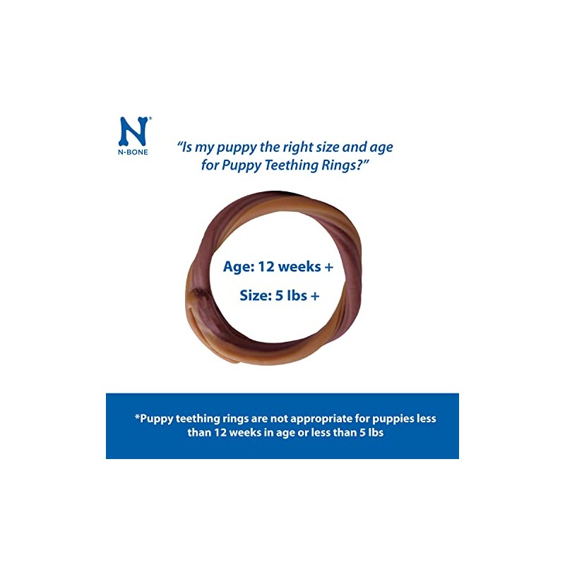 N-Bone Puppy Teething Rings Grain-Free Blueberry BBQ, 1 Count