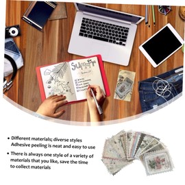 TEHAUX 240sheets Retro Stamp Stickers for Decor Vintage Postage Decals Plant Designs Easy to Peel and Stick Scrapbooking Materials for Journals and Boys and Girls Crafts