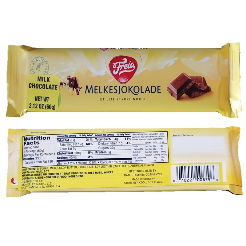 Freia Chocolate Small Size Bars 60g 5-Pack