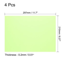 sourcing map 4Pcs A4 Gel Light Lighting Filter Overlay Transparent Color Correction Plastic Vinyl PVC Sheets Photography Television Fluorescent Yellow,0.2mm