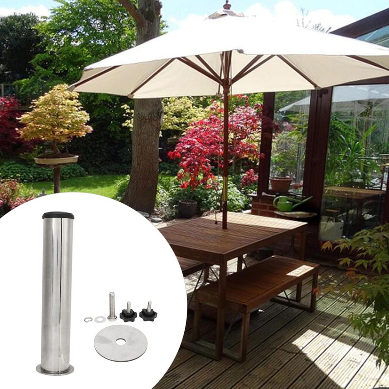 Adjustable Patio Umbrella Holder Outdoor Deck Umbrella Mount with Screws